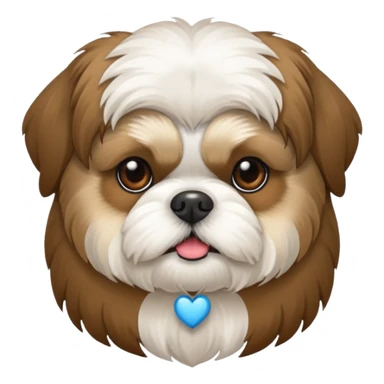 Shihtzu dtehen braun-weiss in einem Herz sticker