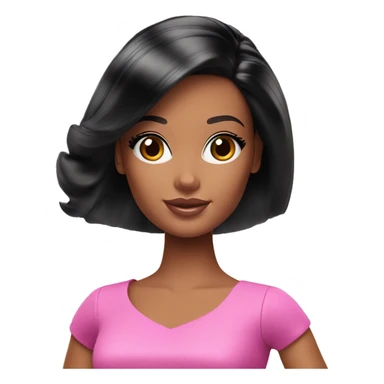 barbie doll black hair sticker