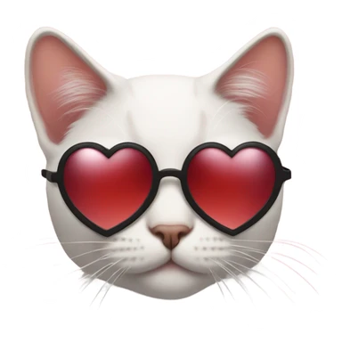 Cat with heart glasses sticker