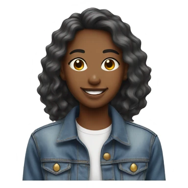 smiling girls in denim jackets sticker