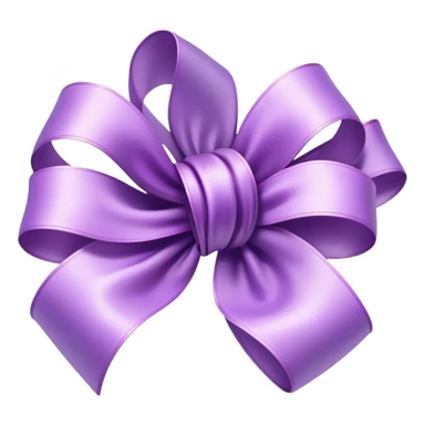 "An abstract, floating lilac bow with soft gradients, appearing weightless and gracefully twisting in the air."
 sticker