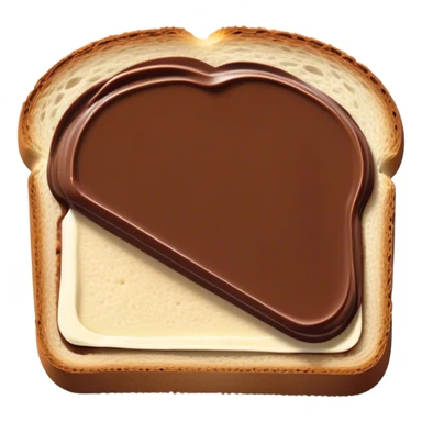 slice of bread with a spread of nutella sticker