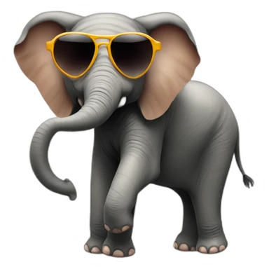 Elephant with human body and with sunglass sticker