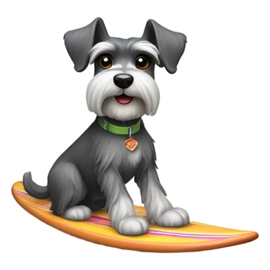 Schnauzer surfing  sticker