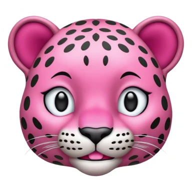 Emoji leopardo rosa cuerpo entero de lado y más realista sticker