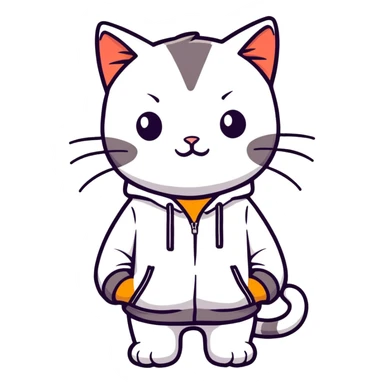 CAT with a Hoodie  sticker