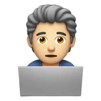 tired man on the computer sticker