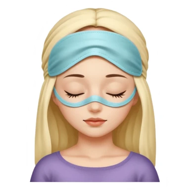 girl with a sleeping mask over head sticker