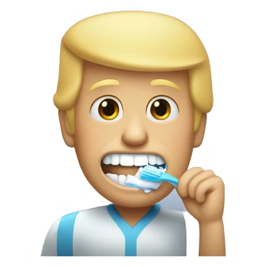 Donald trump brushing his teeth  sticker