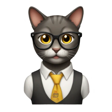 Nerd cat sticker