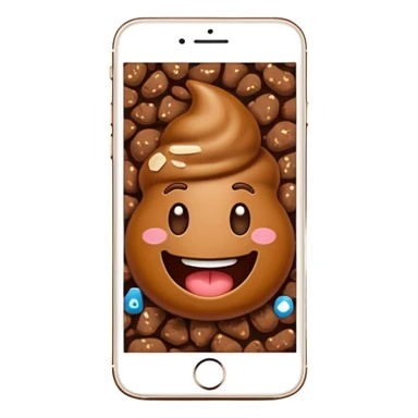 mobile phone with poop emoji on the screen sticker