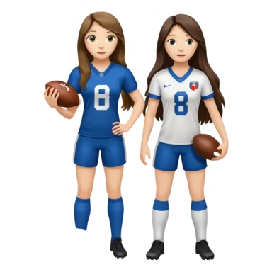 Long Haired Football Players, Female player, full body sticker