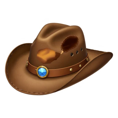Brown plain cowboy hat sticker