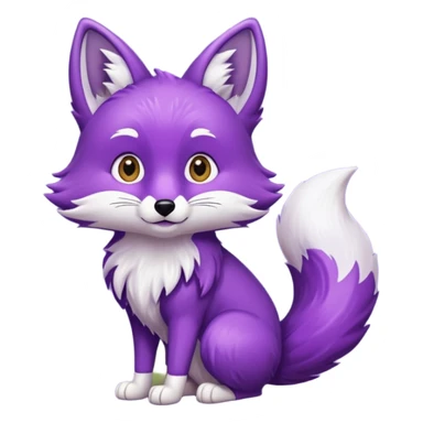 Purple colored fox sticker