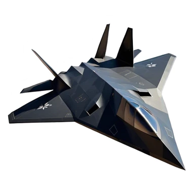 F-117 Nighthawk - Lockheed Martin (Stealth Grey) A futuristic stealth attack aircraft with a distinct faceted, angular design in a stealthy matte grey. Its sharp, jagged edges and unconventional, almost alien-like shape make it look like a shadow cutting through the night sky. The surface should appear non-reflective with subtle panel lines. sticker