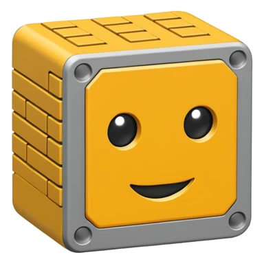 pixelated block with code brackets {} on it sticker