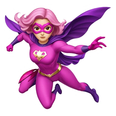 pink violet woman superhero flying sticker
