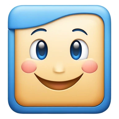 Mac Finder logo, blue square with happy face sticker