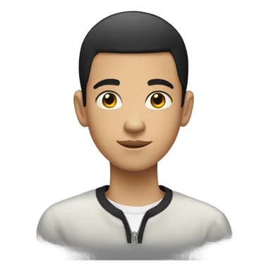 Teenager boy with black hair colour and buzz cut haircut  sticker