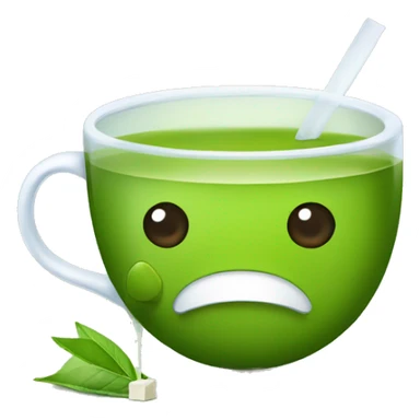 green tea with tea bag sticker