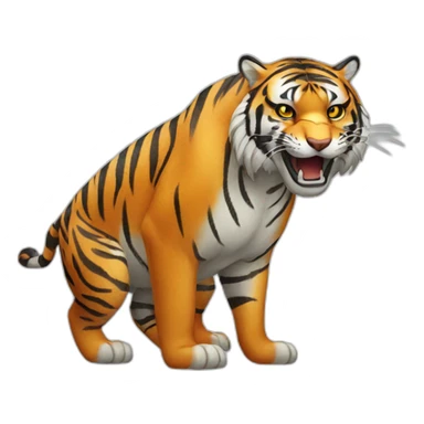 tiger eat bird sticker