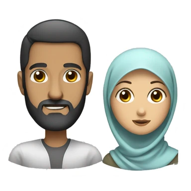 Men with dark beard and girl in hijab sticker