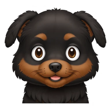 a little cute black dog saying "默默哒" sticker