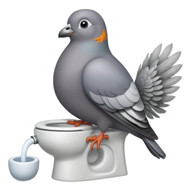 Fat pigeon on toilet sticker