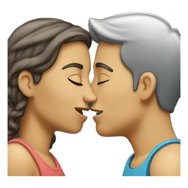 male and female kissing  sticker