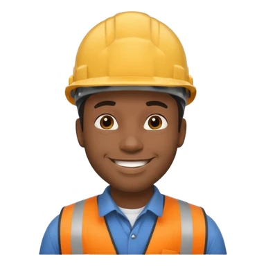 black male in hard hat sticker