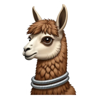 llama with steel resilient coil around the neck sticker