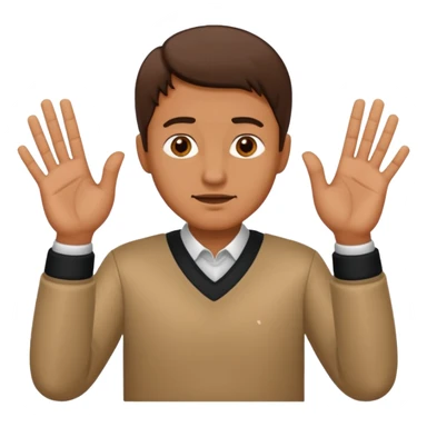 man gesturing "NO" with his hands crosswise sticker