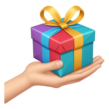 one hand extending a gift, simple, clear, no text sticker
