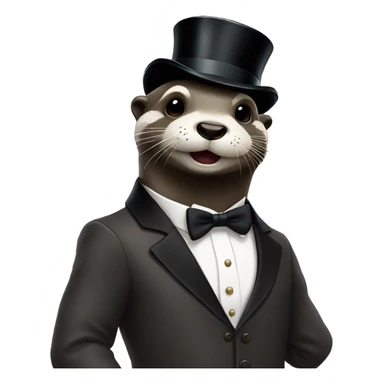 Otter dressed as monopoly man sticker