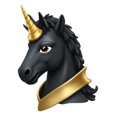 Black Unicorn with a golden horn and wearing a hoodie  sticker