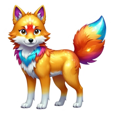 Colorful Shiny Fionbri-Falvie-sparkle-wolf-sona full body sticker