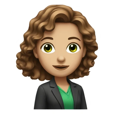 Investor girl with green eyes and Wavy brown hair sticker
