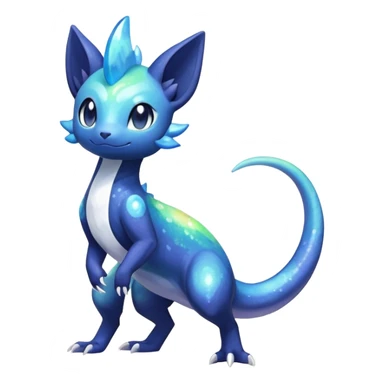 Rainbow crystal mix Shiny pastel Nebulae Salandit-Meowstic-Noibat-Fakémon-hybrid-creature (full body)  sticker