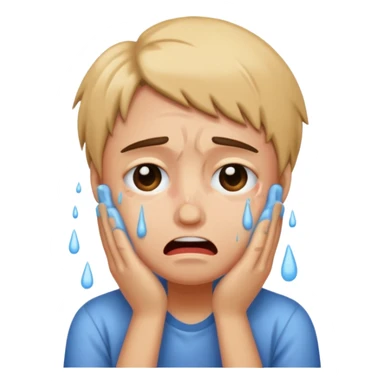 Person crying before cleaning sticker