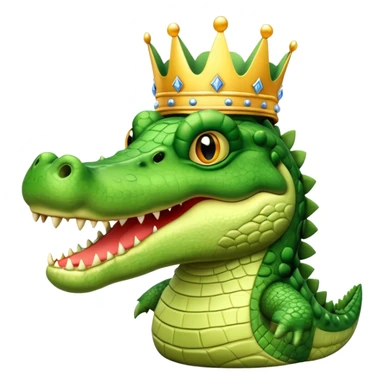 Stuffed crocodile with King crown sticker