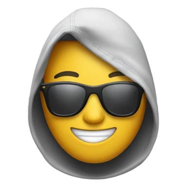 happy face in a hoddie wearing sunglasses  sticker
