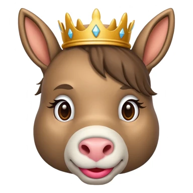 A donkey with princess lips sticker