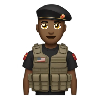 Marine corps rapper with microphone and bulletproof vest sticker