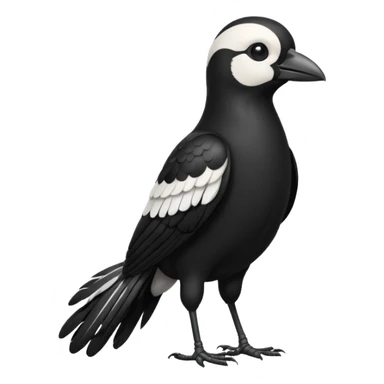 I want a magpie emoji standing that is bald sticker
