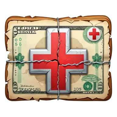 a money billet with a red cross through, like for free sticker