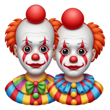clowns with sad 😢 face without tears along with some body sticker
