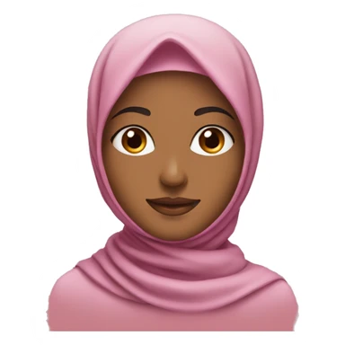 woman muslim in a pink scarf with brown eyes sticker