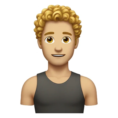 white young man with strong jawline and golden curly hair sticker