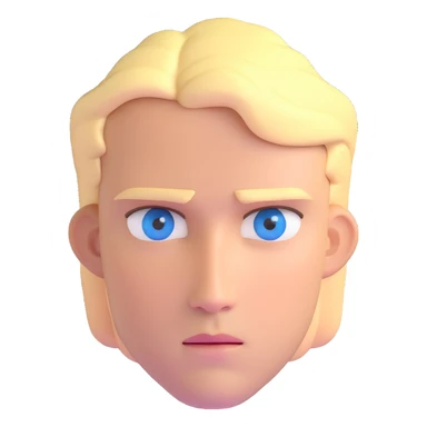 blond David with blue eyes and a serious expression sticker
