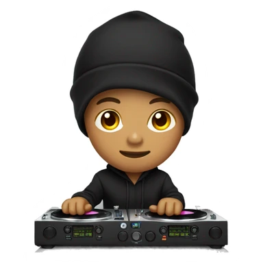 Filipino with black hoodie djing sticker